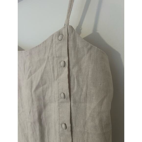 NWT Abercrombie Fitch Button Front Dress Tan Linen Cotton Blend M Tall Skort MT - Picture 4 of 10